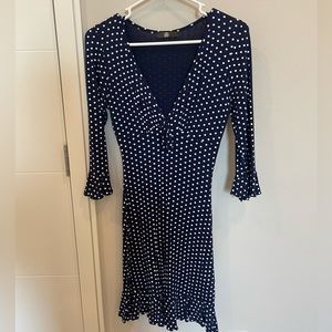 Navy blue polka dot dress